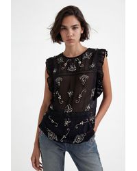 Desigual - Johnson Hartig Sheer Blouse, Polyester - Lyst