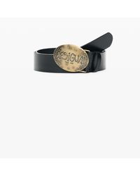 Desigual - Leather Belt Logo Buckle, Cow Leather - Lyst