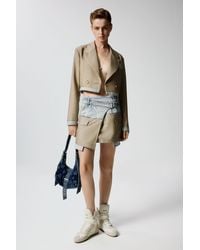 Desigual - Short Bimaterial Skirt - Lyst