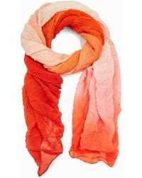 Desigual - Rectangular Pleated Dégradé Foulard, Polyester - Lyst