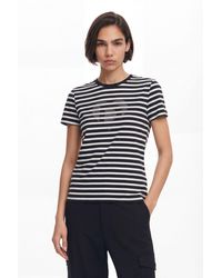 Desigual - Striped Heart T-Shirt, Cotton - Lyst