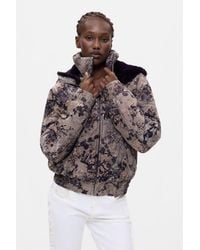 Desigual - Short Padded Flocked Coat, Polyester - Lyst
