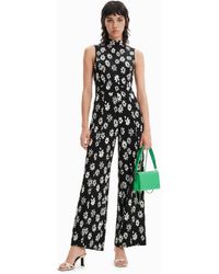 Desigual - Contrast Floral Jumpsuit, Polyester - Lyst