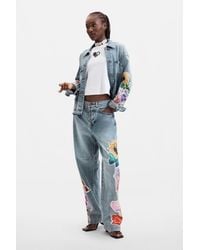 Desigual - Printed Floral Jeans, Cotton - Lyst