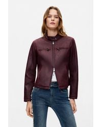 Desigual - Jacket Combined Leather Effect, Polyurethane - Lyst