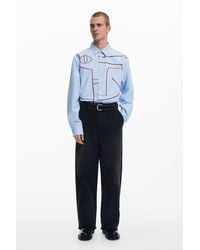 Desigual - Upcycling Jeans With Frayed Hem - Lyst