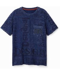 Desigual - Washed-Fabric Logo T-Shirt, Cotton - Lyst