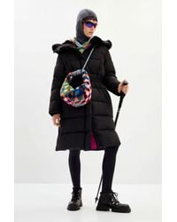 Desigual - Padded Belted Coat, Polyester - Lyst