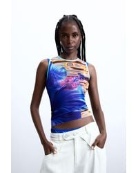 Desigual - Floral Water T-Shirt, Polyester - Lyst