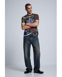 Desigual - Embroidered Denim Trousers, Cotton - Lyst