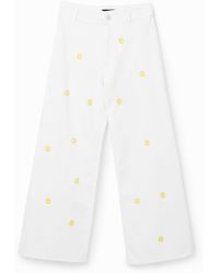 Desigual - Daisy Cropped Culotte Jeans - Lyst