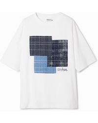 Desigual - T-Shirt With Central Patch, Cotton - Lyst