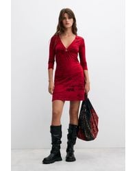 Desigual - Short Dress With Vintage Print - Lyst