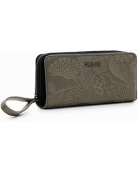 Desigual - Large Floral Embroidery Wallet, Polyurethane - Lyst