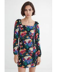 Desigual - Slim Short Dress Square Neckline, Viscose - Lyst
