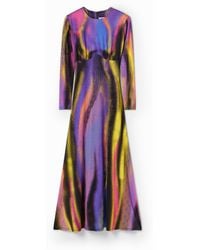 Desigual - María Escoté Long Slim Dress, Polyester - Lyst