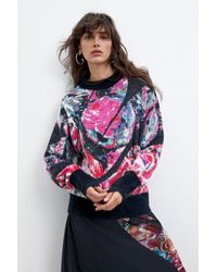 Desigual - Oversize-Pullover Mit M. C. Lacroix-Print, Damen, Schwarz - Lyst