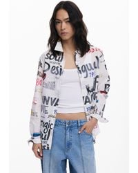 Desigual - Chemise En Coton Avec Lettres - Lyst