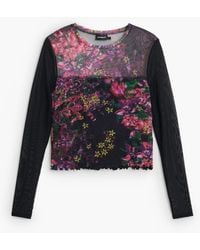 Desigual - Flower T-Shirt, Polyester - Lyst