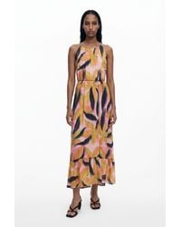 Desigual - Crinkled Effect Midi Dress, Polyester - Lyst