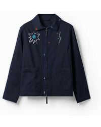 Desigual - Jacket With Embroidered Details. Cotton - Lyst
