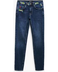 Desigual - Floral Skinny Jeans, Cotton - Lyst