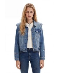 Desigual - Floral Denim Trucker Jacket - Lyst