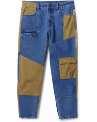 Desigual - Denim Cargo Trousers, Cotton - Lyst