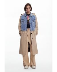 Desigual - Hybrid Denim Trench Coat - Lyst
