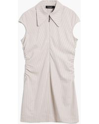 Desigual - Slim Striped Dress With Short Sleeves, Polyester - Lyst