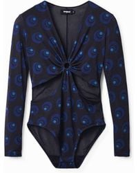 Desigual - Geometric Circle Print Body With Cut-Outs, Polyester - Lyst