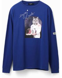 Desigual - Oversize Astronaut Cat T-Shirt, Cotton - Lyst