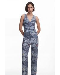 Desigual - Embroidered Floral Patch Tank - Lyst