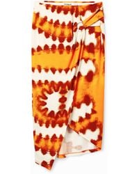 Desigual - Tie-Dye Wrap Midi Skirt, Viscose - Lyst