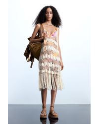Desigual - Crochet Pareo With Appliqués, Acrylic - Lyst