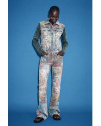 Desigual - Printed Denim Jacket, Cotton - Lyst