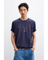 Desigual - Embroidered Knit T-Shirt, Cotton - Lyst