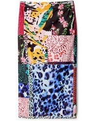 Desigual - Digital Patchwork Midi Skirt, Polyester - Lyst