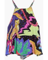 Desigual - Halter Neck Floral T-Shirt, Viscose - Lyst