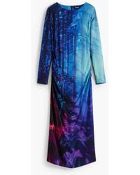 Desigual - Asymmetric Landscape Dress, Viscose - Lyst