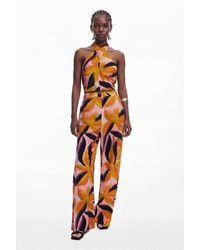 Desigual - Floral Print Trousers - Lyst