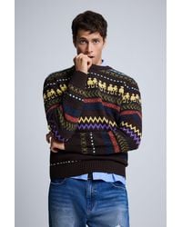 Desigual - Sweater With Robots Borders - Lyst