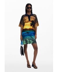 Desigual - Robe En Maille Coucher De Soleil Botter - Lyst