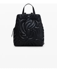 Desigual - Mini Backpack With Geometric Flowers, Polyurethane - Lyst