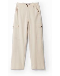 Desigual - Wide Cargo Trousers - Lyst