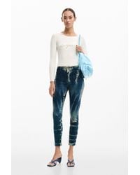 Desigual - Tie-Dye Denim Pants, Cotton - Lyst