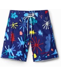 Desigual - Tropical Leaf Swimsuit, Polyester - Lyst