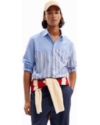 Desigual - Patchwork Striped Shirt - Lyst