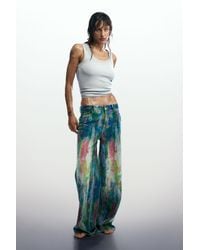 Desigual - Wide Leg Splatter Jeans, Cotton - Lyst