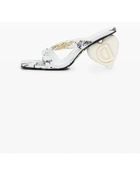 Desigual - Sandale À Talon Cœur, Femme, Coton, Blanc - Lyst